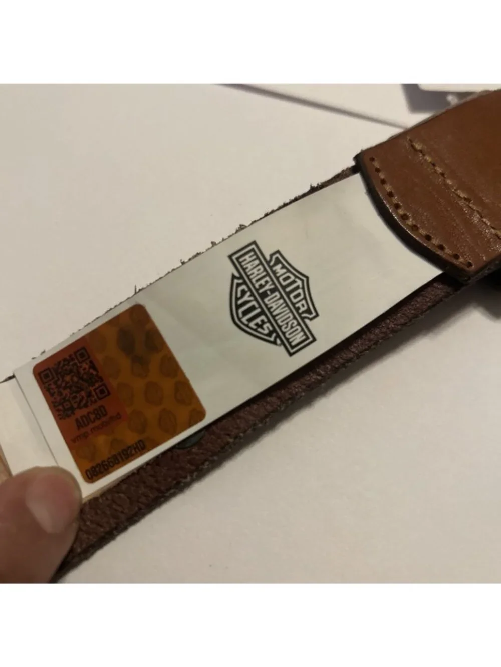 Harley Davidson Brown Leather Studded Belt Men's Size 38 Gunmetal Buckle Biker